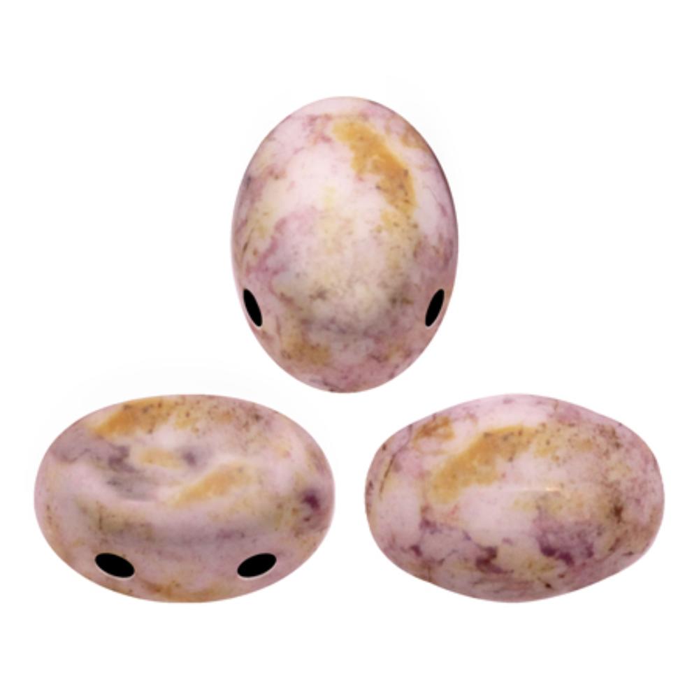 Samos Puca Beads 10g - Opaque Mix Rose/Gold Ceramic