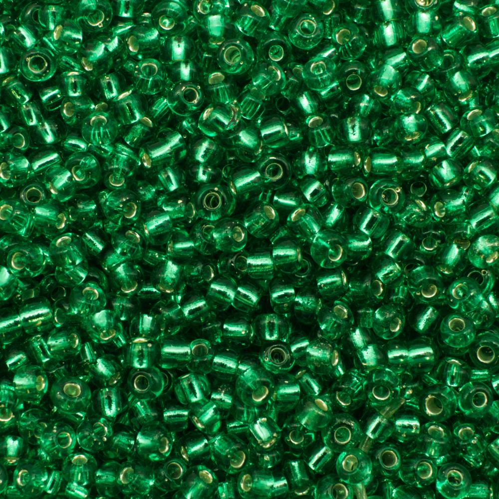 FGB Seed Bead Size 8 - Silver Lined Forest Green 50g