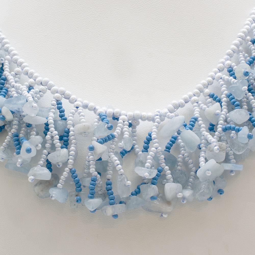 Coralling Necklace Makes 4 - Aquamarine