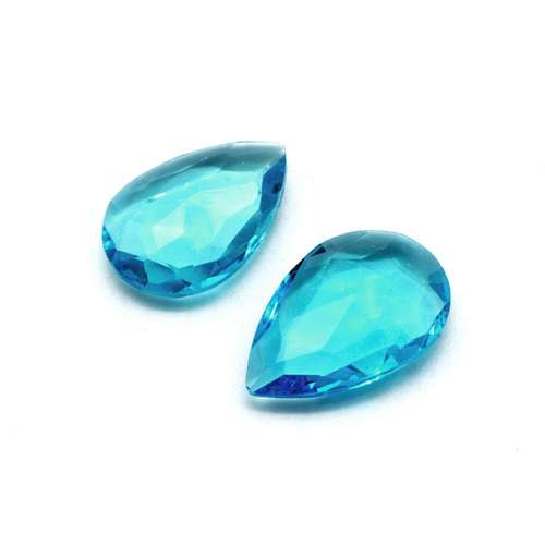 Glass Cyan Large Drop 29x20mm