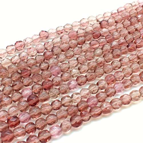 Faceted Glass Round 6mm Beads 10 Strings Light Amethyst