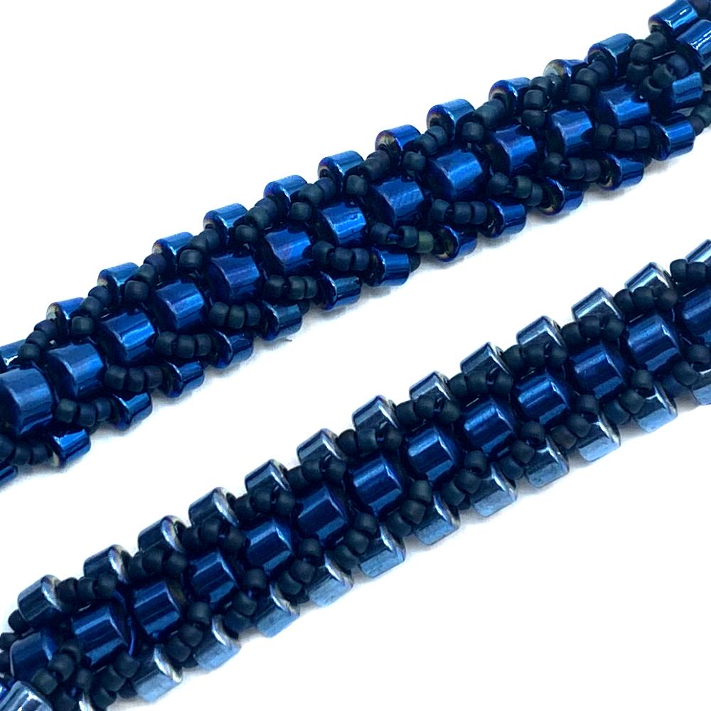 Hematite Flat Spiral Bracelet - Blue Makes 2