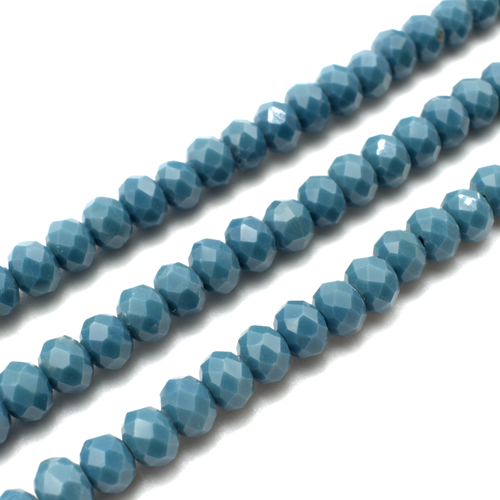 6mm crystal beads opaque petrol blue — faceted for jewelry making and beadwork
