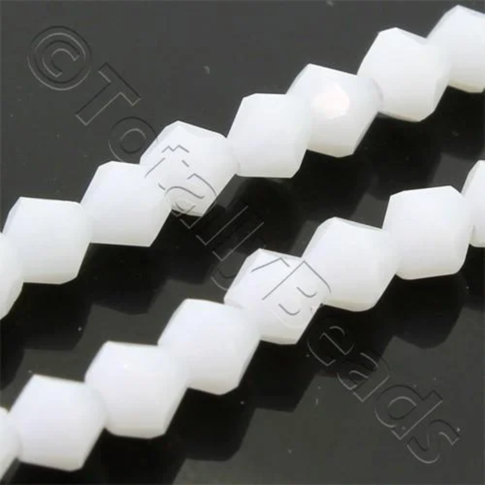 Value Crystal Bicone's - Opaque White - 600 Beads