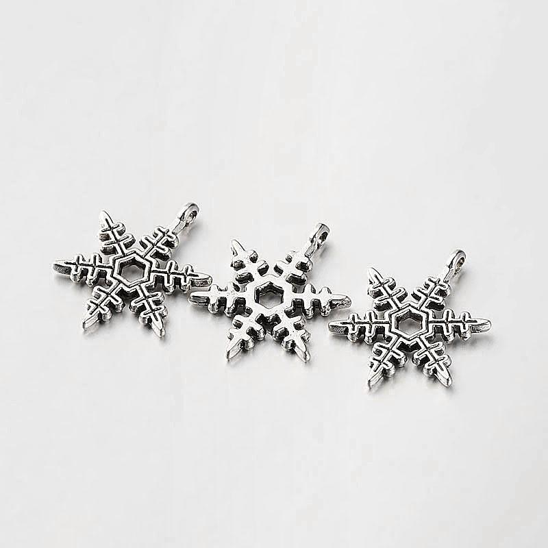 Antique Silver Charm - Snowflake 8pcs