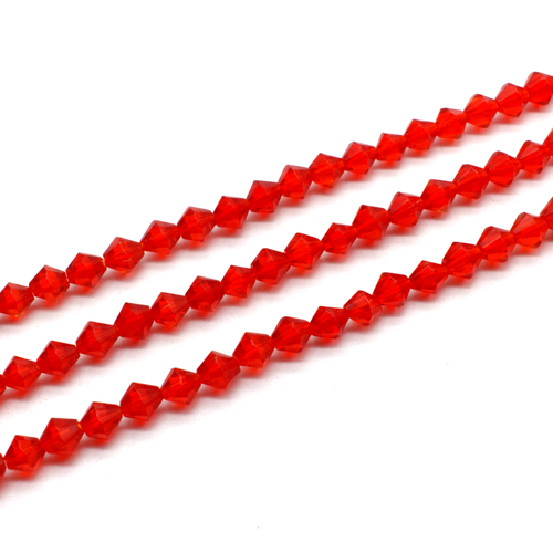 Glass Bicone beads 6mm - Red