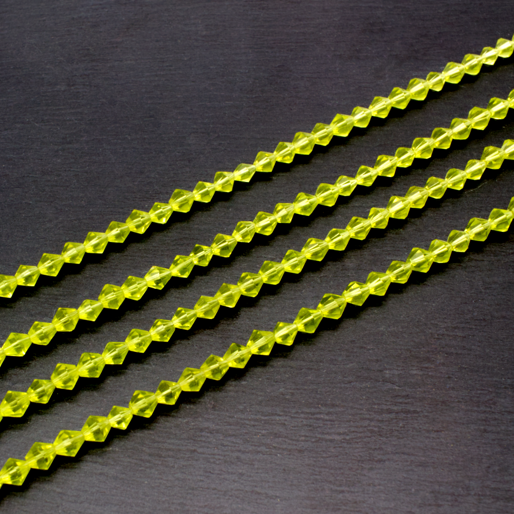 Glass Bicone beads 5mm - Lime
