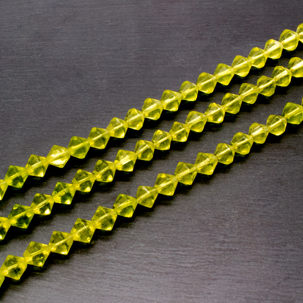 Glass Bicone beads 8mm - Lime
