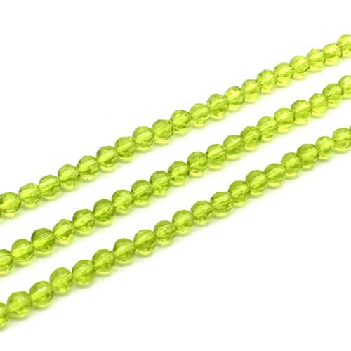 Glass facet round 6mm - Lime
