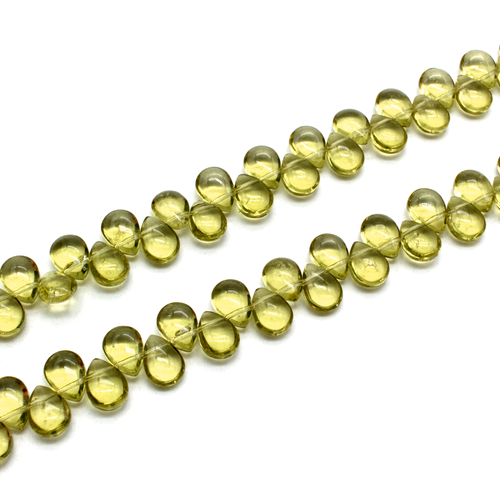 Glass Facet Flat Drop 11x8mm - Olive