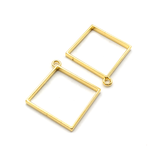 Pendant Frame Diamond 39mm - Gold