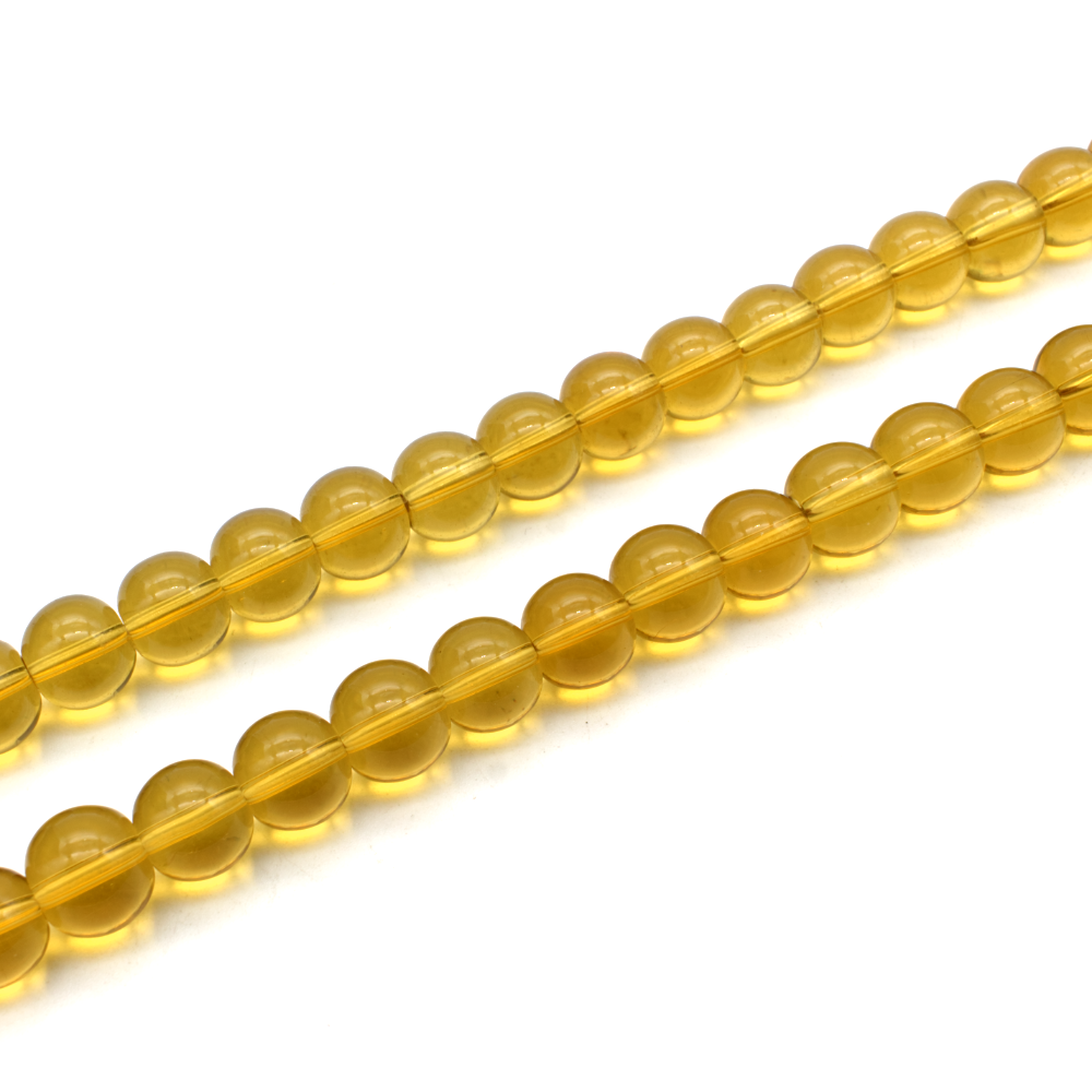 Glass Beads Round 12mm - Yellow