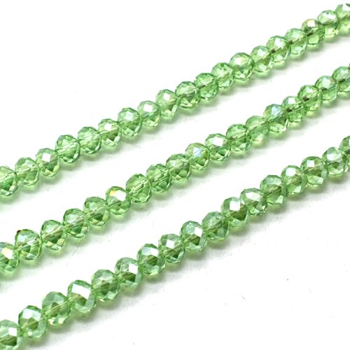 6mm crystal beads light green, pack of 100 — faceted for jewelry making and beadwork