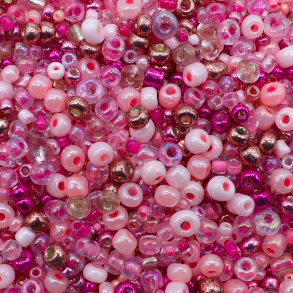Seed Beads Mixes  Pink 100g