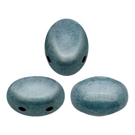 Samos Puca Beads 10g - Opaque Blue Ceramic Look