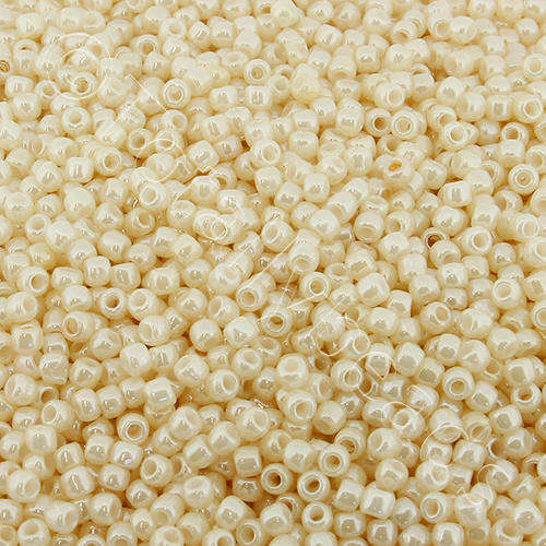 Toho Size 11 Seed Beads 10g - Opaque Lust. Lt Beige