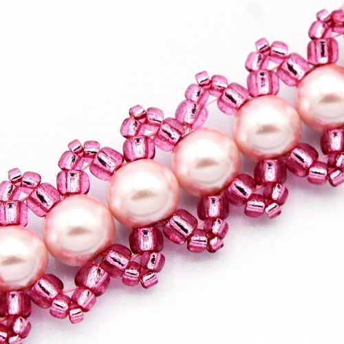 Jasmine Bracelet Makes 4 indian rose pink bracelet making kit — DIY set with beads and instructions for creating handmade jewelry