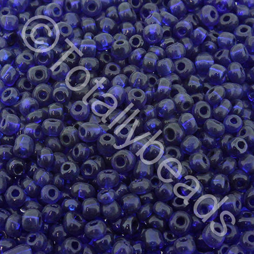 Seed Beads Transparent  Dark Blue - Size 8 100g