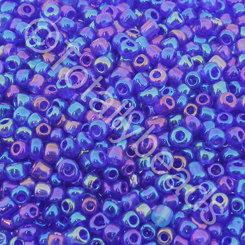 Seed Beads Transparent Rainbow  Dark Blue - Size 8