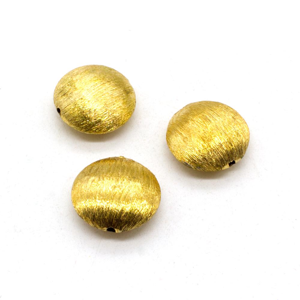 20mm Brushed Metal Gold Disc 3pc