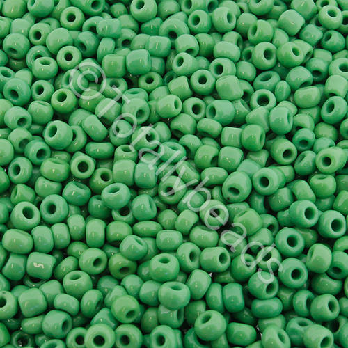 Seed Beads Opaque  Green - Size 8 100g