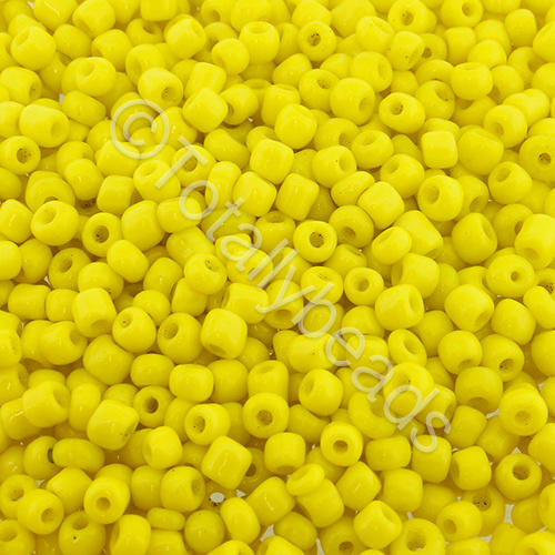 Seed Beads Opaque  Yellow - Size 8 100g