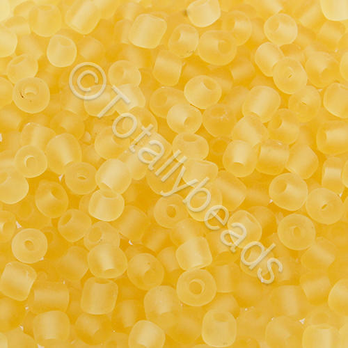 Seed Beads Transparent Frosted  Gold - Size 6 100g