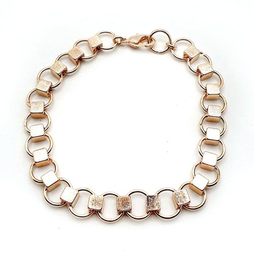 Cube Chain Maille rose gold jewelry making kit — DIY set with beads and instructions for creating handmade jewelry