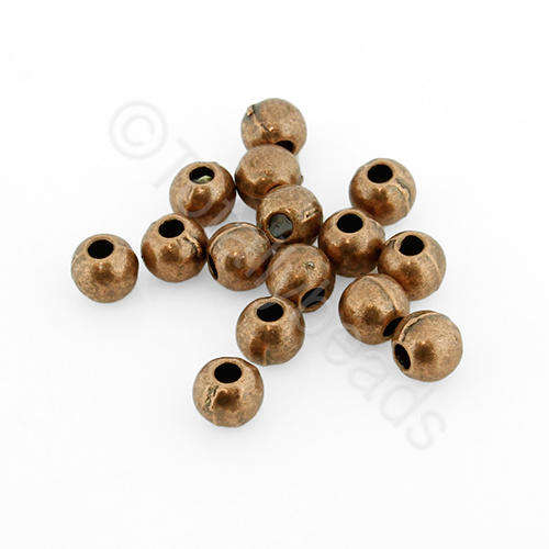 Antique Red Copper Bead - Round 4mm 50pcs