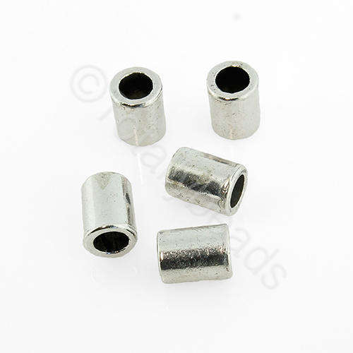Antique Silver Metal Bead - Tube 6x8mm 20pcs