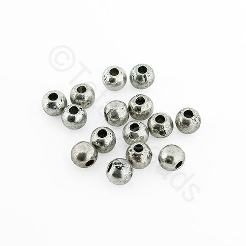 Tibetan Silver Bead - Round 4mm