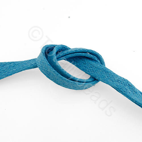 1 metre Wax Cotton Flat Cord 5mm - Turquoise 1 metre