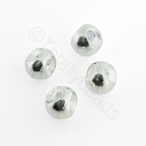 Silver Metal Bead Round Drop 8mm 15pcs