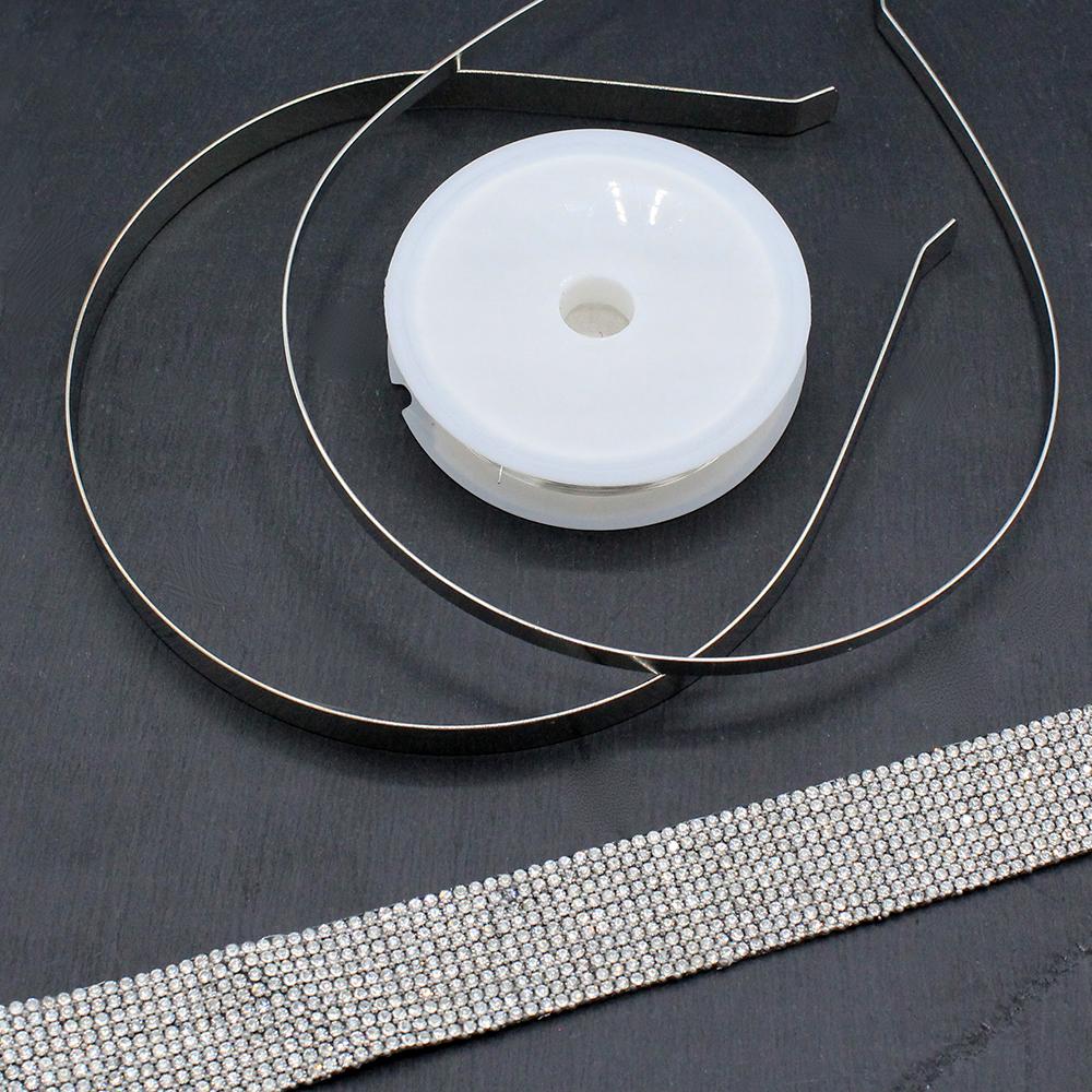 Crystal Ribbon Hair Band Kit crystal jewelry making kit — DIY set with beads and instructions for creating handmade jewelry