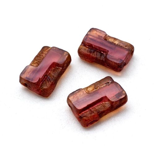 Table Cut Glass Bead - S Design Rectangle Plum