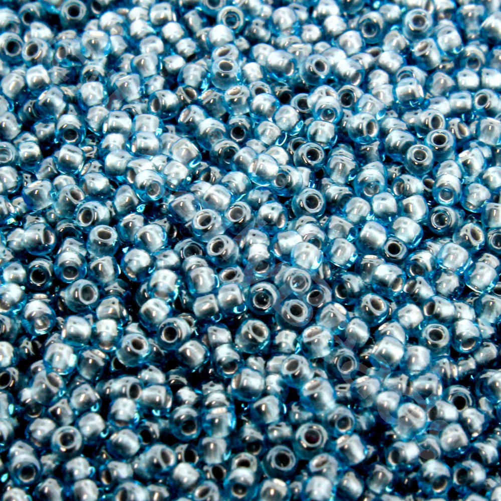 Toho Size 11 Seed Beads 10g - Inside Colour Aqua Tin Lined