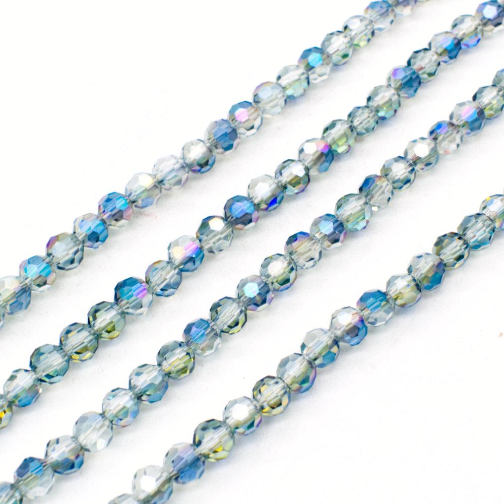 Crystal Round Beads 4mm - Electric Rainbow