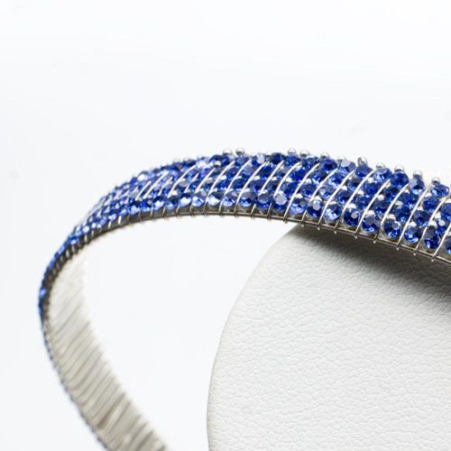 Crystal Ribbon Hair Band Kit sapphire jewelry making kit — DIY set with beads and instructions for creating handmade jewelry
