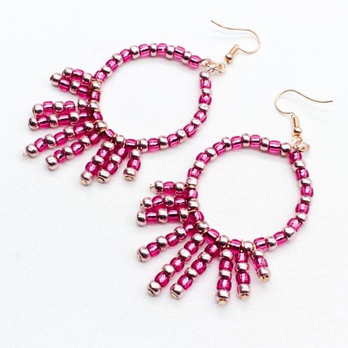 Lila Earring Kit Makes 2 Pairs rose mauve earring making kit — DIY set with beads and instructions for creating handmade jewelry