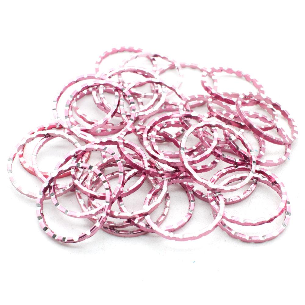 Aluminium Coloured Rings 20mm Pink 10pcs