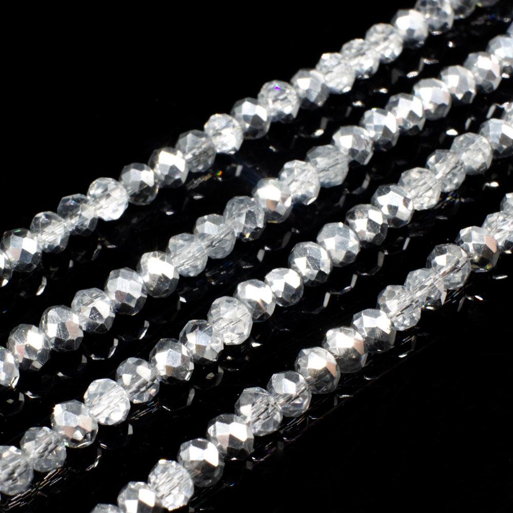Crystal Rondelle 2.5x3.5mm - Half Silver Plate 150pcs