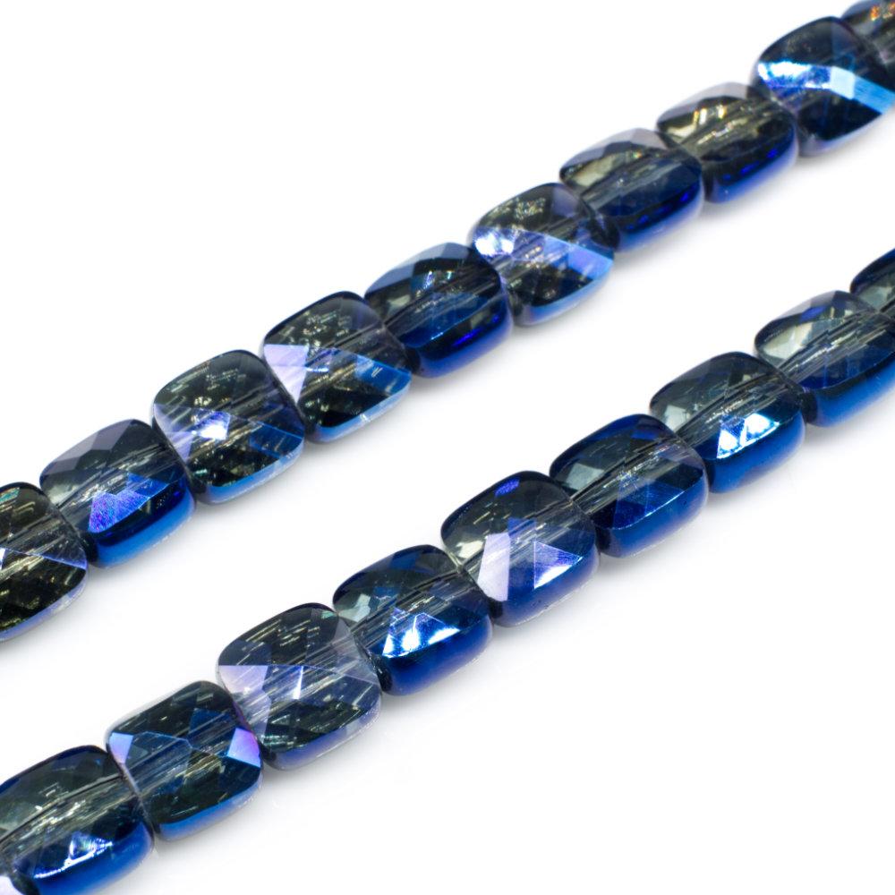 6mm crystal beads dark electric blue, pack of 20 — faceted for jewelry making and beadwork