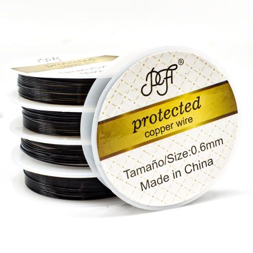 Copper Wire 0.6mm Black (6m) CR for jewellery making