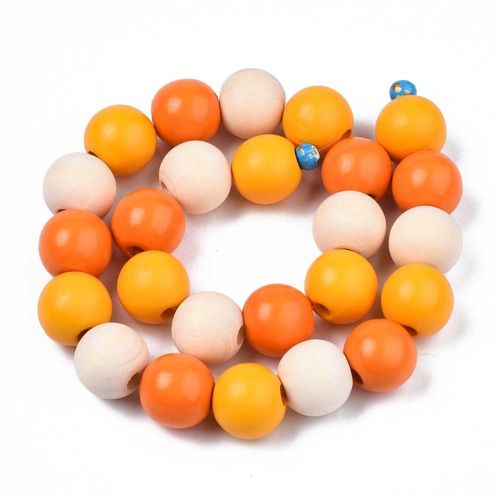 Wooden Round Beads 15mm   Summer Mix 24pcs for jewellery making
