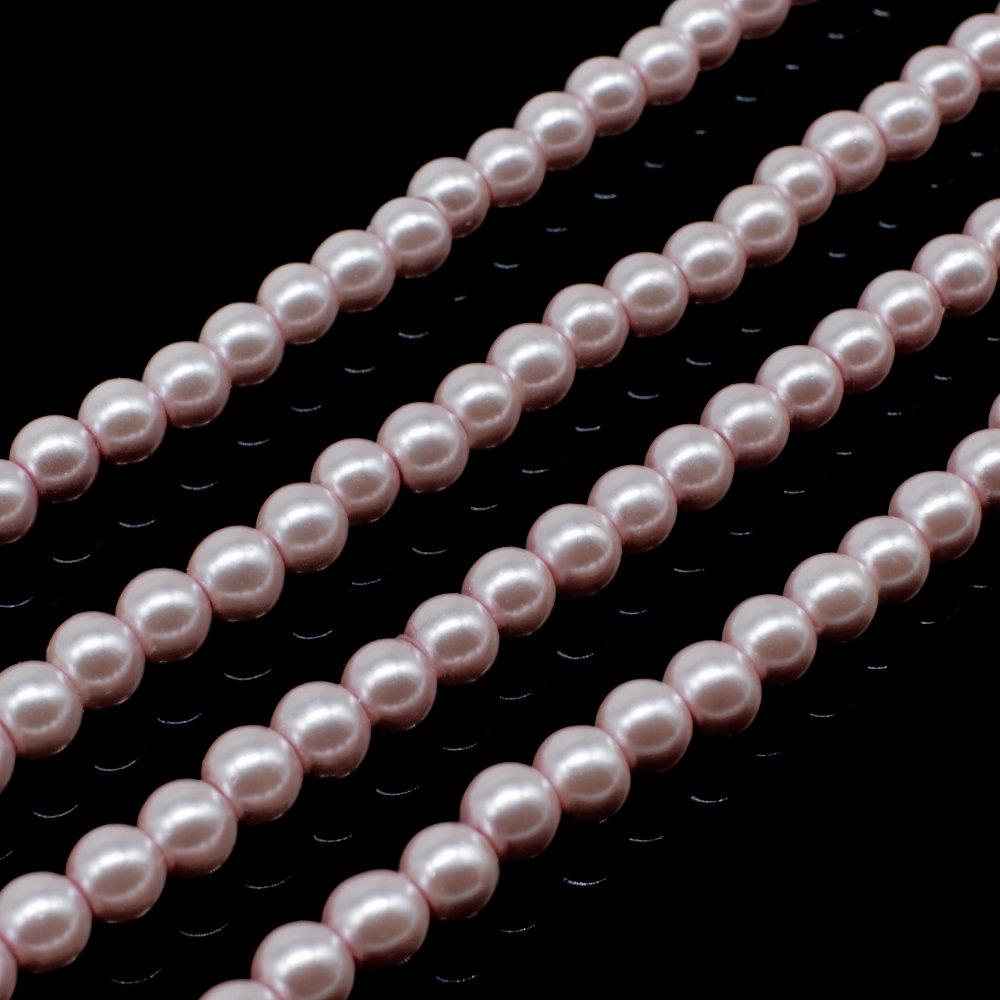 Glass Pearl Round Beads 3mm - Rose Pink