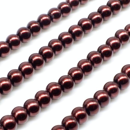 Glass Pearl Round Beads 4mm - Hickory Brown