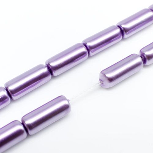 Glass Pearl Tube Beads 6x15mm   Lavender for jewellery making