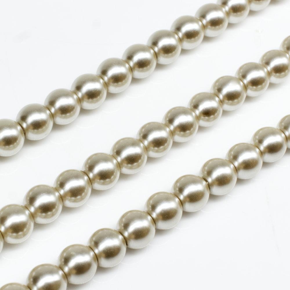 6mm Round Glass Pearl Beads 0548