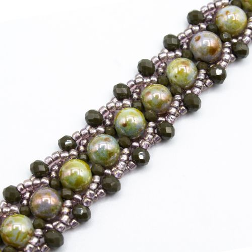 Averlyn Flat Spiral Bracelets green marble bracelet making kit — DIY set with beads and instructions for creating handmade jewelry