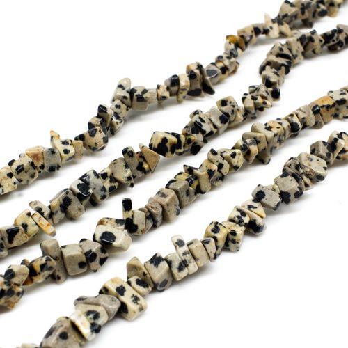 resin druzy bead dalmatian jasper 32" string — sparkling cabochon-style stone ideal for jewelry making, pendants, and craft designs